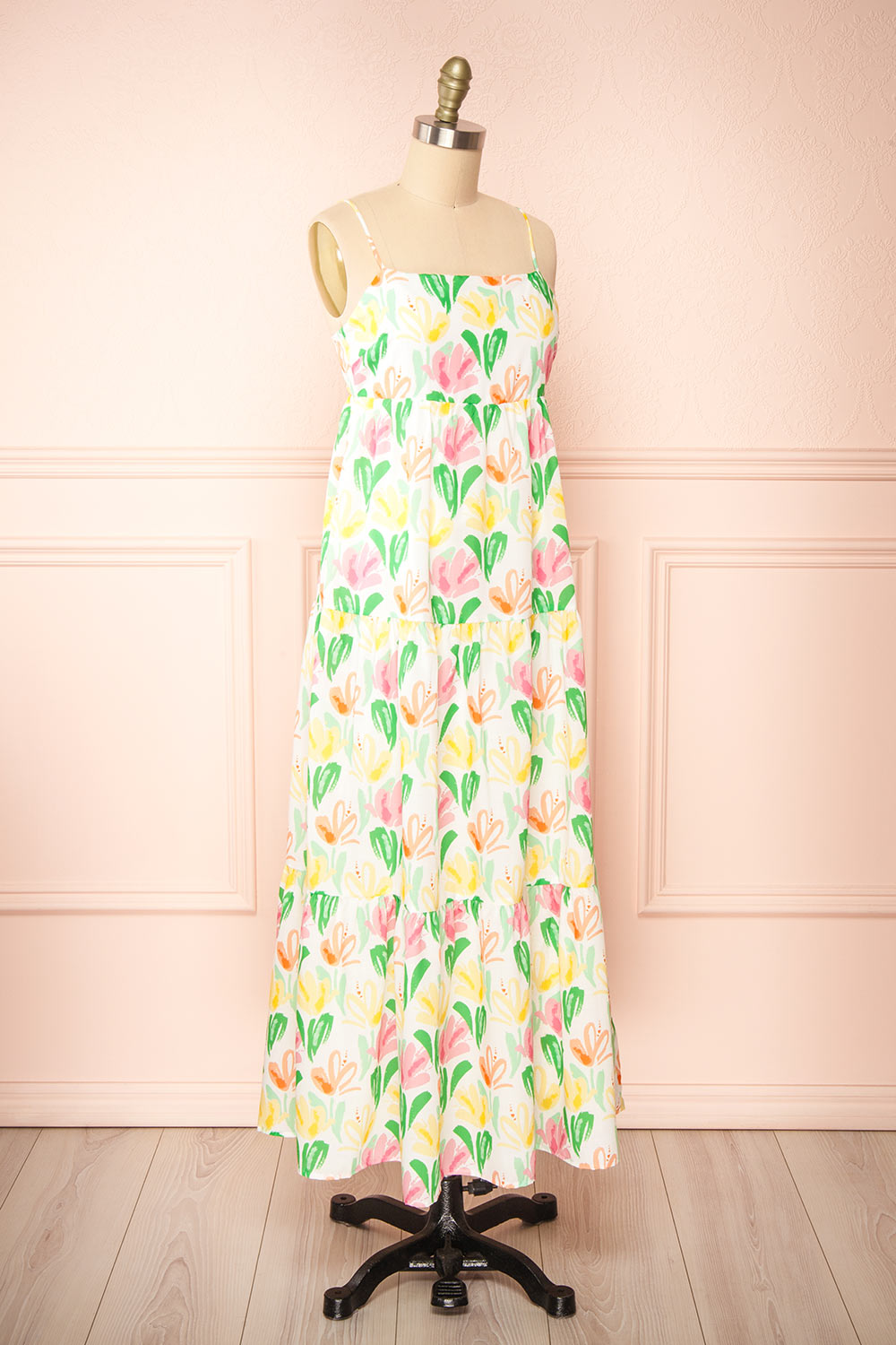 Silvia | Colourful Floral Maxi Dress with an Empire Waist