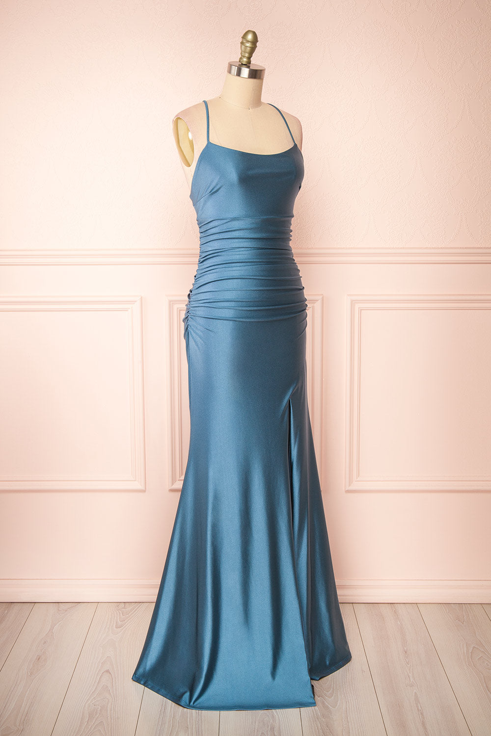 Sonia Blue Grey | Mermaid Maxi Dress with Slit