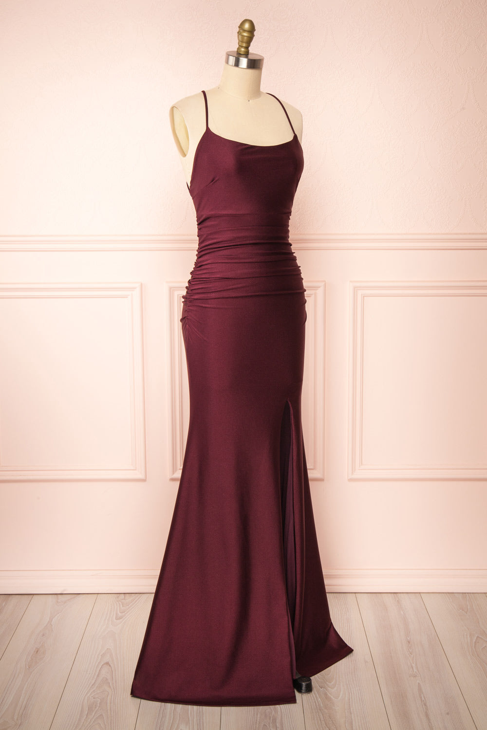 Sonia Burgundy | Mermaid Maxi Dress with Slit