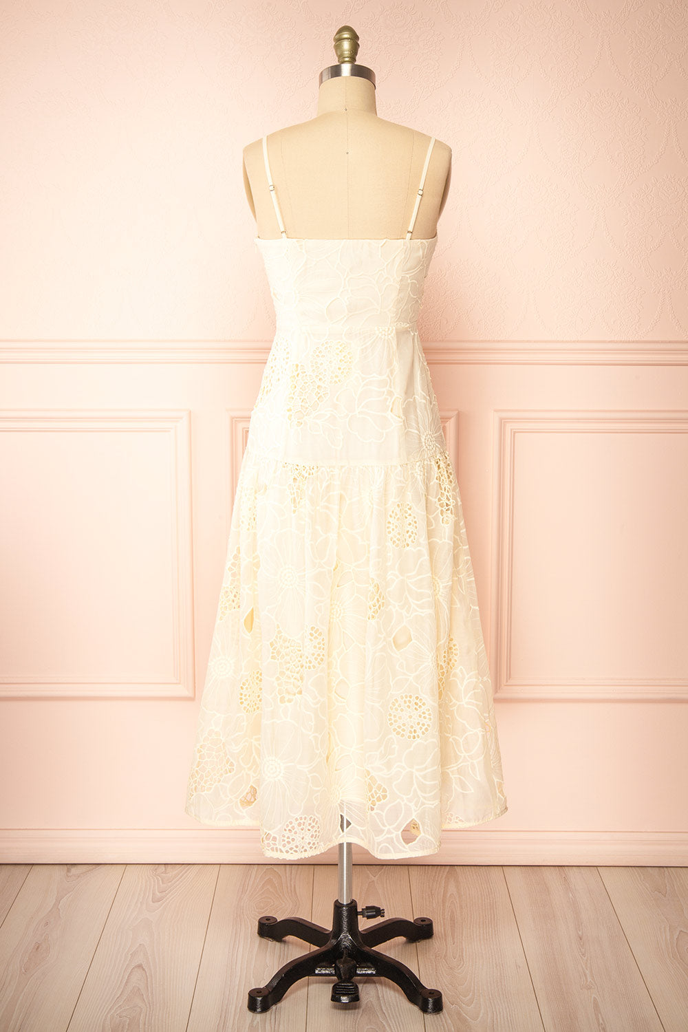 Sookie | Beige Floral Openwork Dress