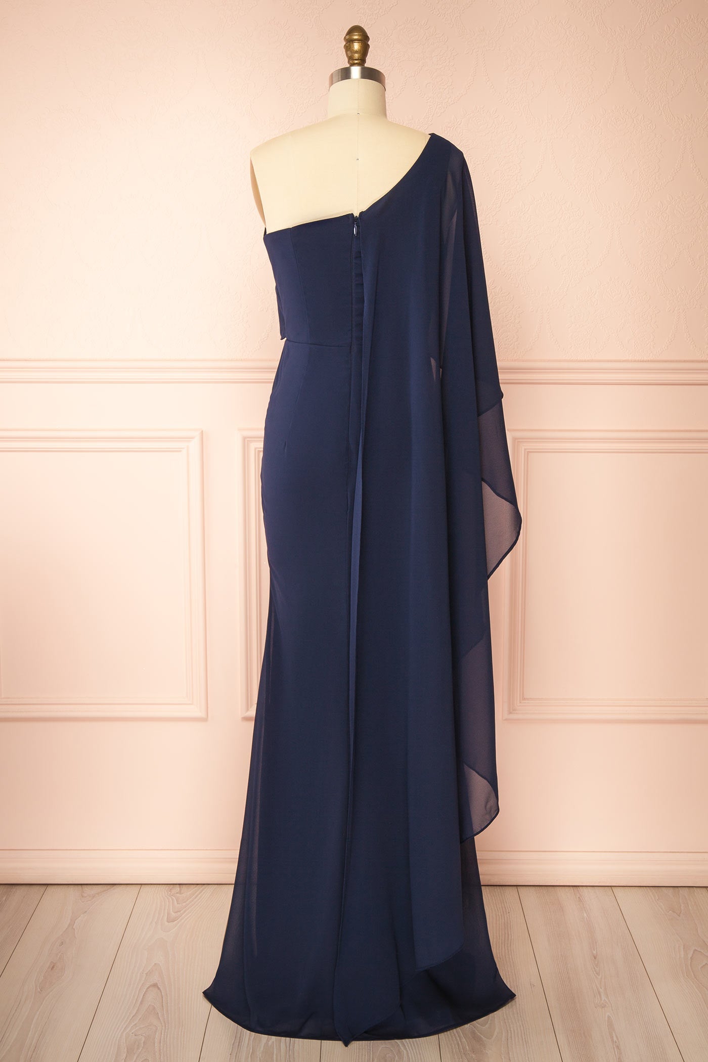 Sorix Navy | Maxi One-Shoulder Dress with Slit