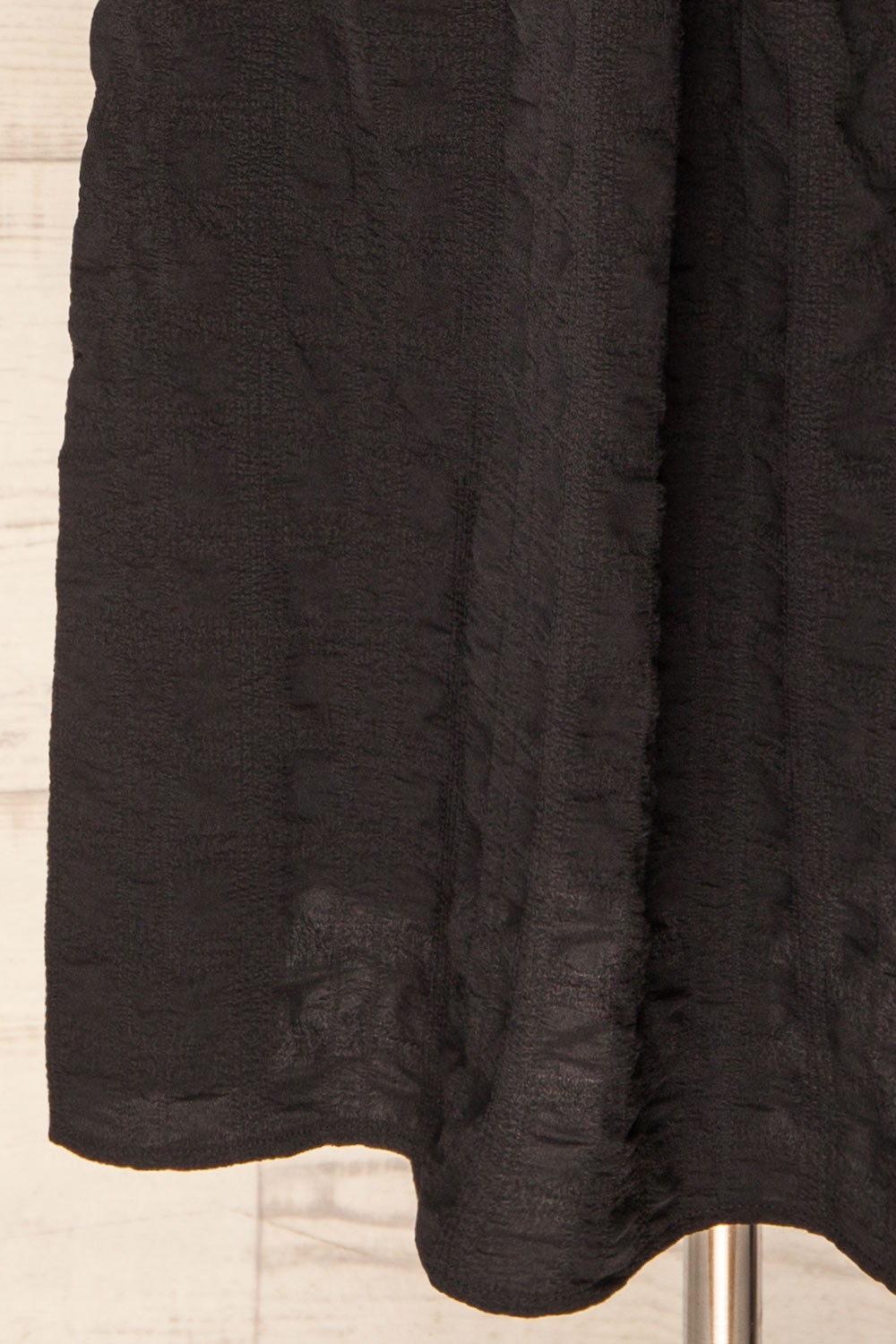 Swindon | Black Chiffon Midi Dress w/ Sleeves