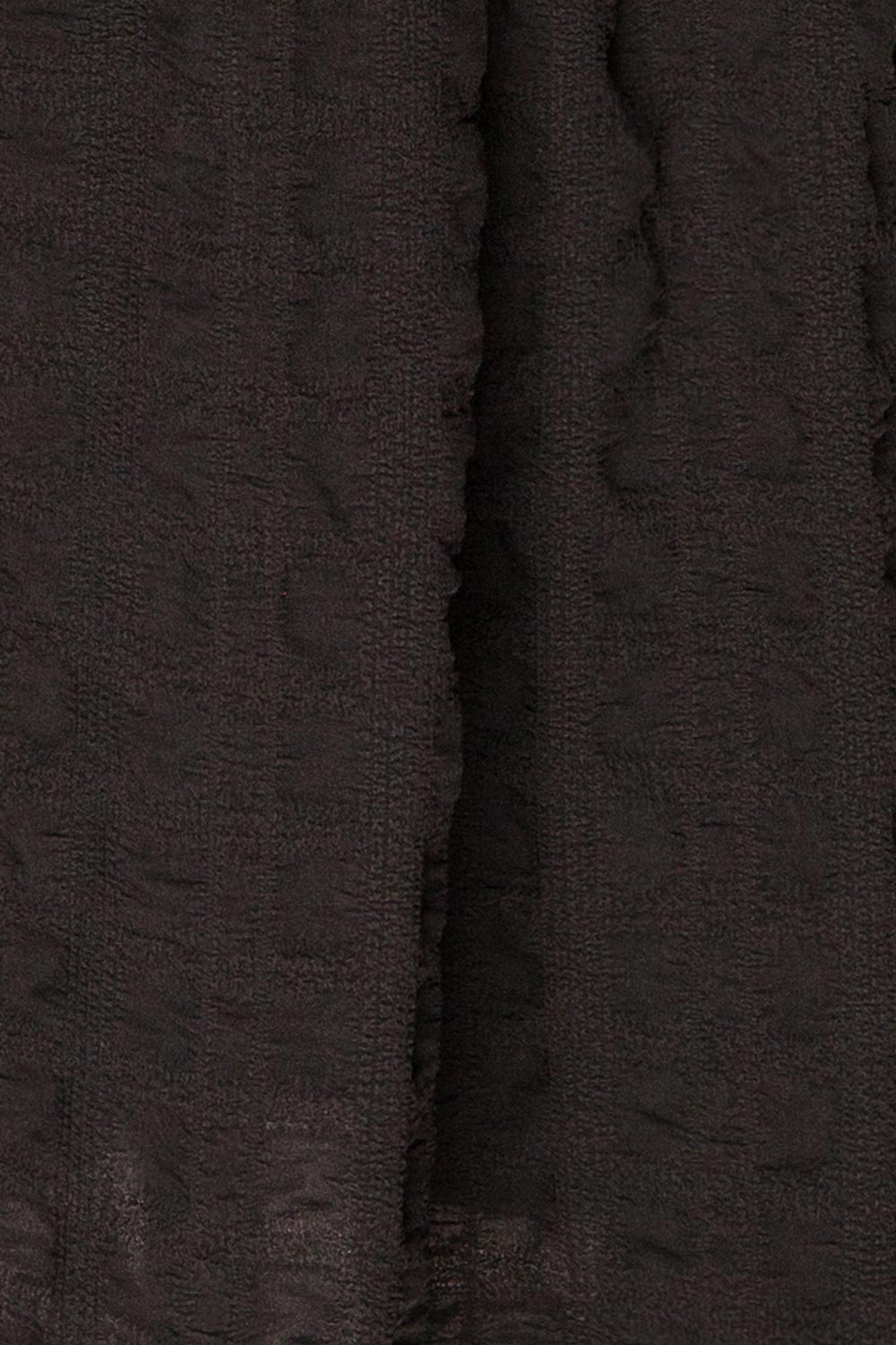 Swindon | Black Chiffon Midi Dress w/ Sleeves