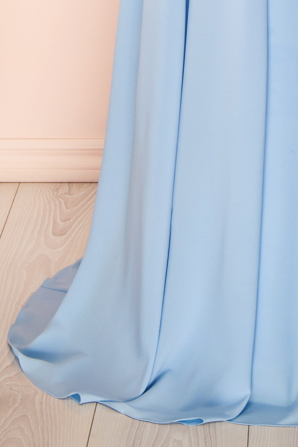 Syana Blue | Long Chiffon Corset Dress with Scarf