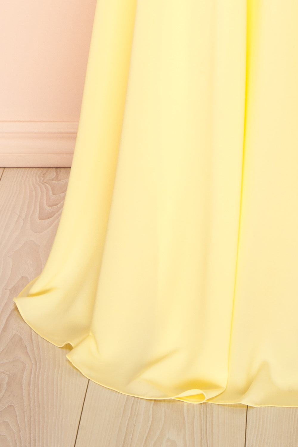 Syana Light Yellow | Long Chiffon Corset Dress with Scarf