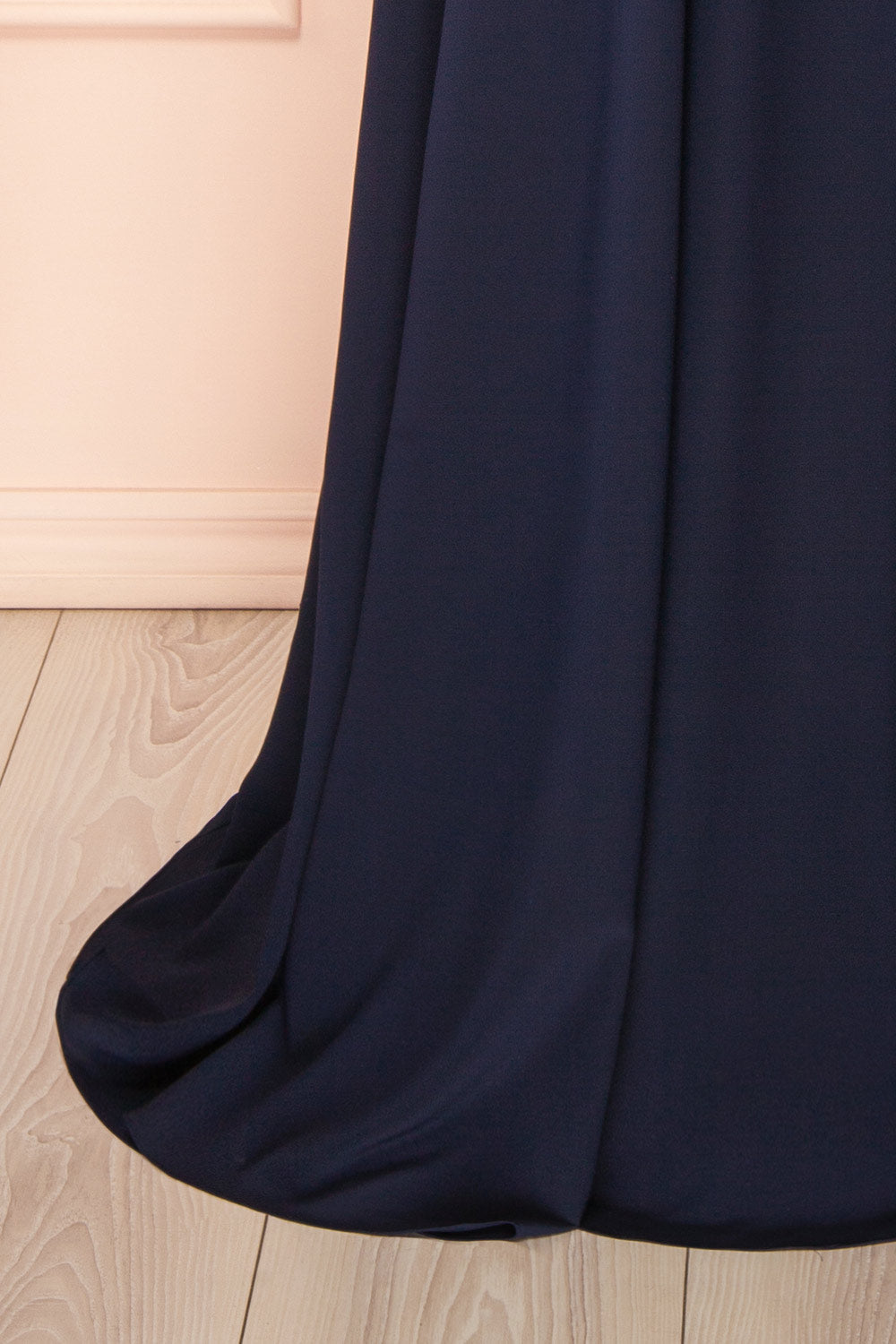 Syana Navy | Long Chiffon Corset Dress with Scarf