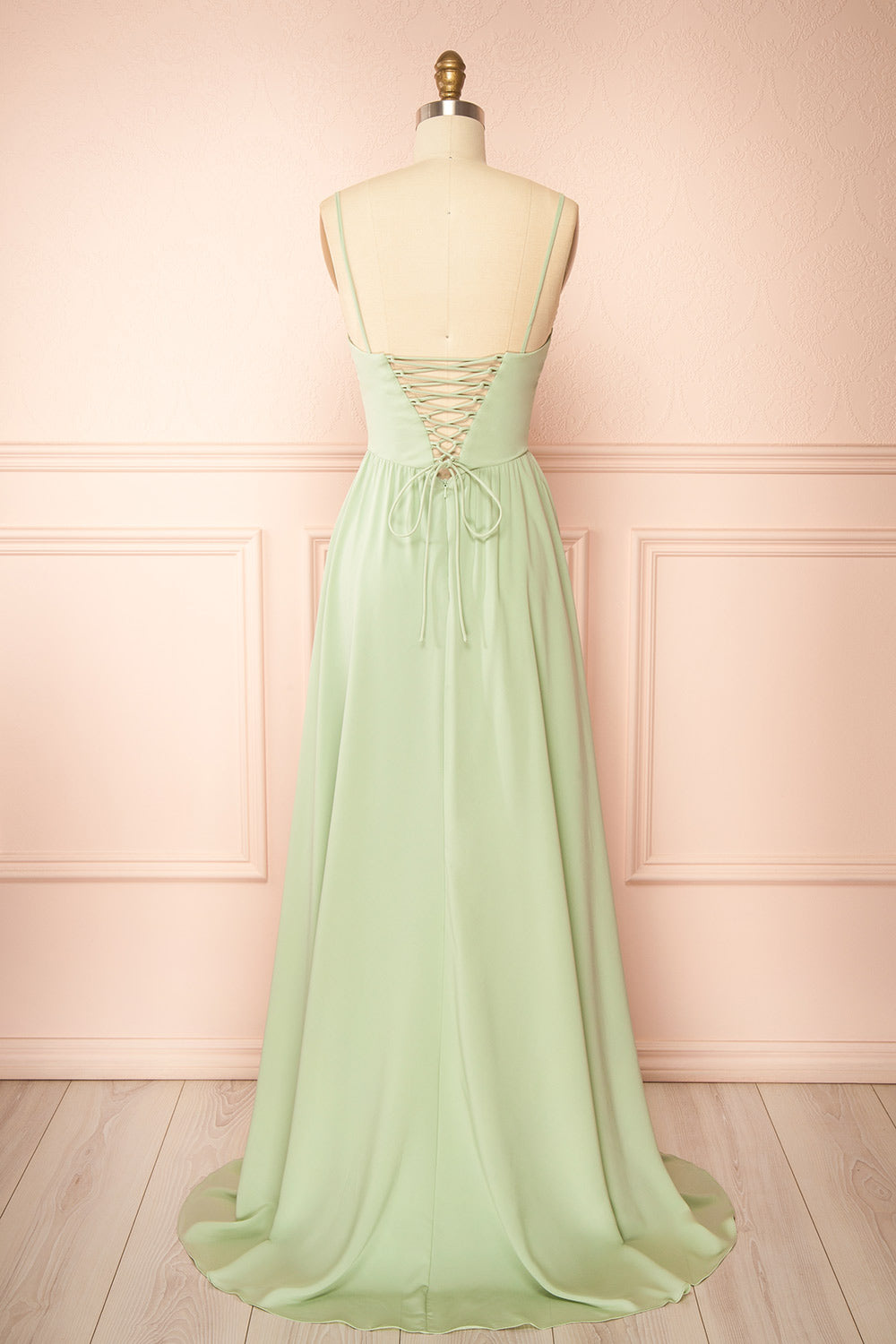 Syana Sage | Long Chiffon Corset Dress with Scarf