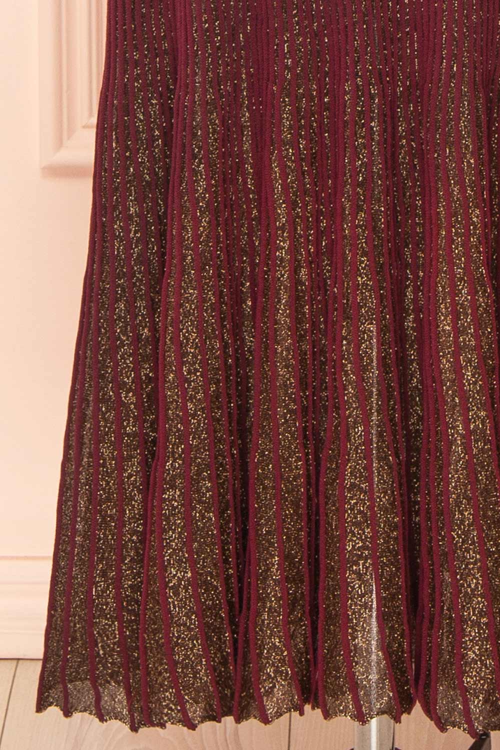 Takanori | Burgundy Sleeveless Ribbed Knit Dress