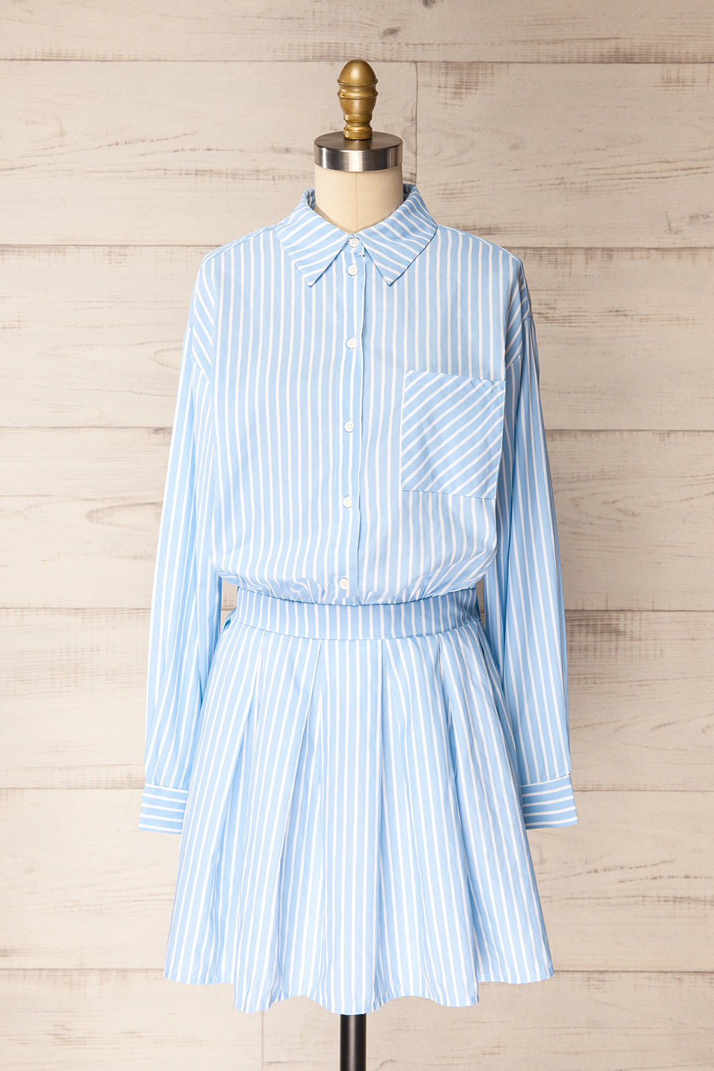 Teramo Blue | Short A-Line Striped Dress