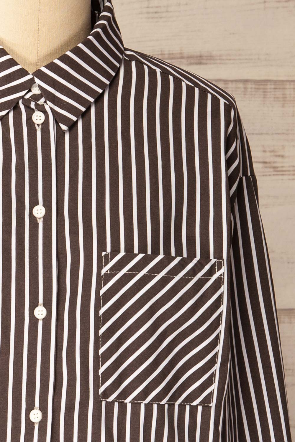 Teramo Brown | Short A-Line Striped Dress