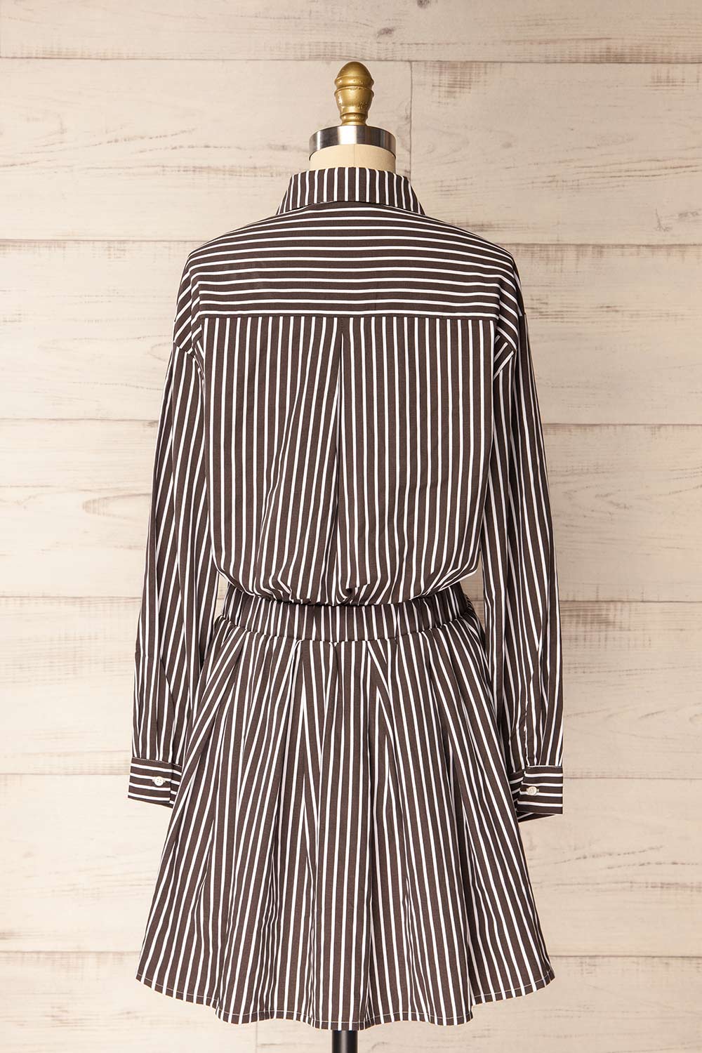 Teramo Brown | Short A-Line Striped Dress