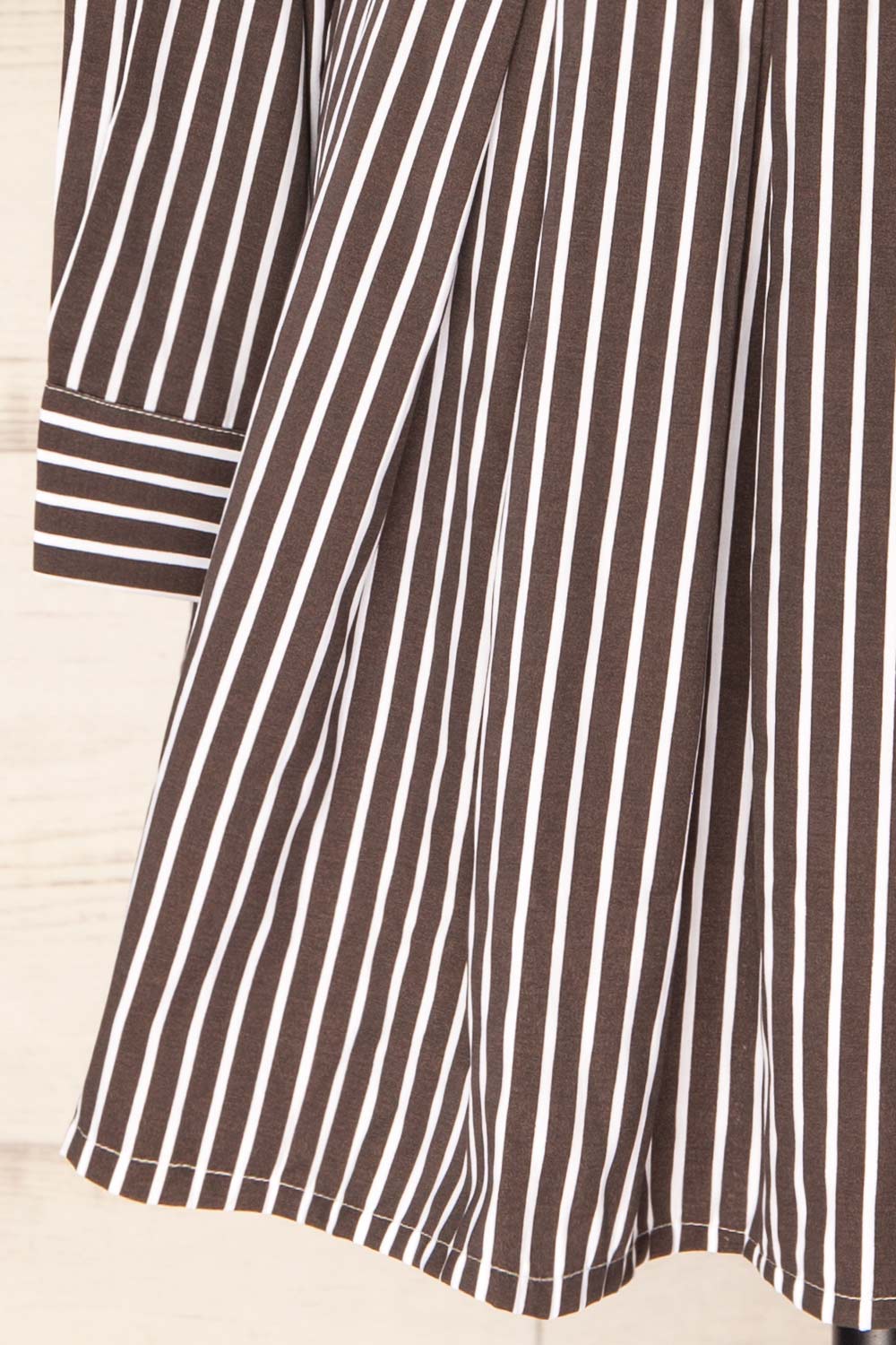 Teramo Brown | Short A-Line Striped Dress