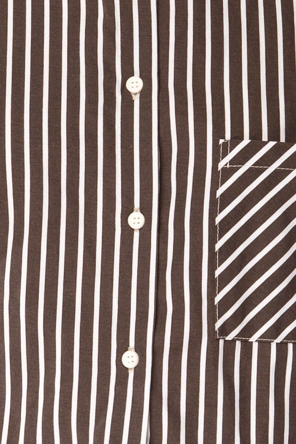 Teramo Brown | Short A-Line Striped Dress
