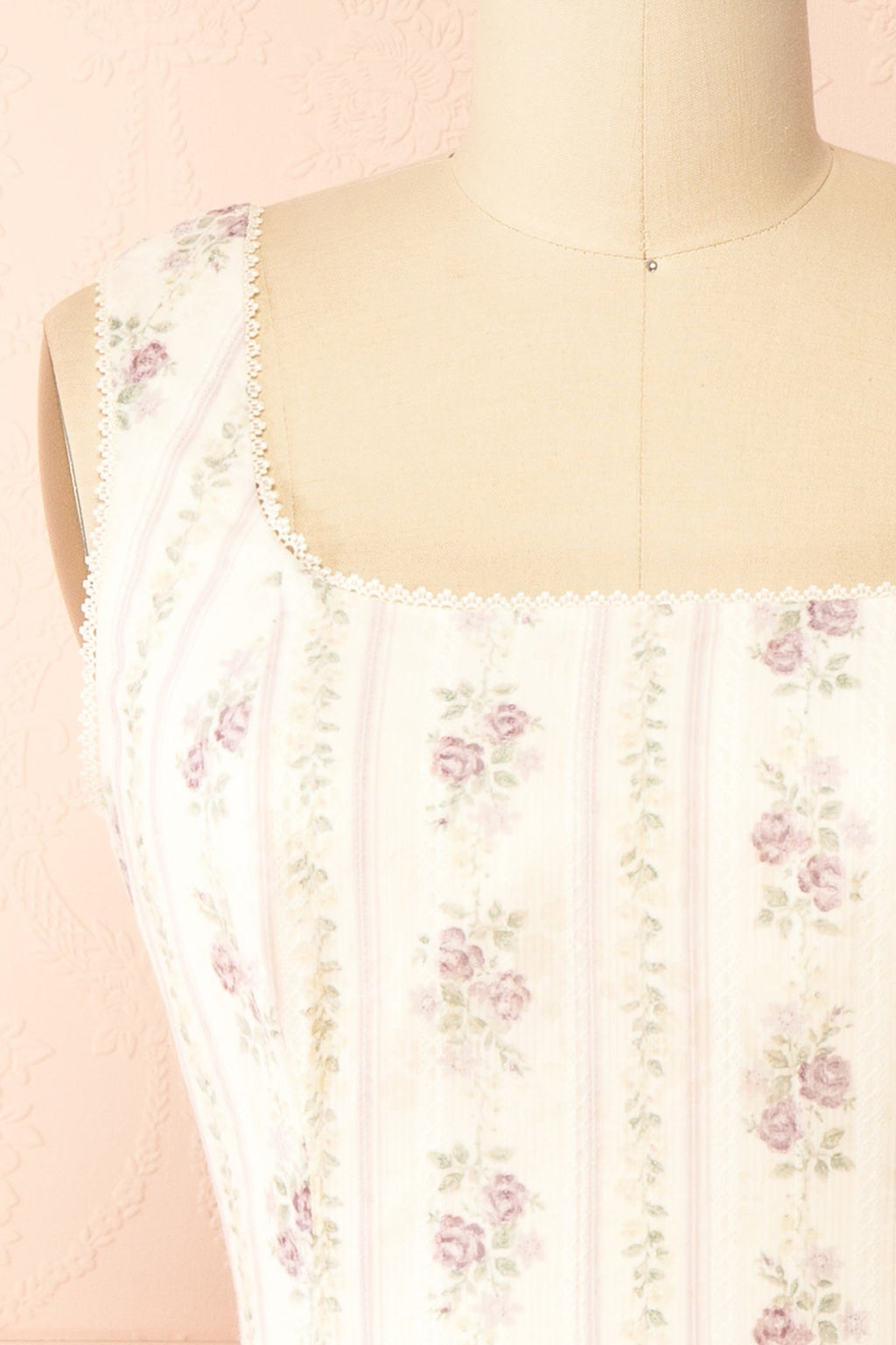 Theane Mauve | Floral Short Dress with Back Bow