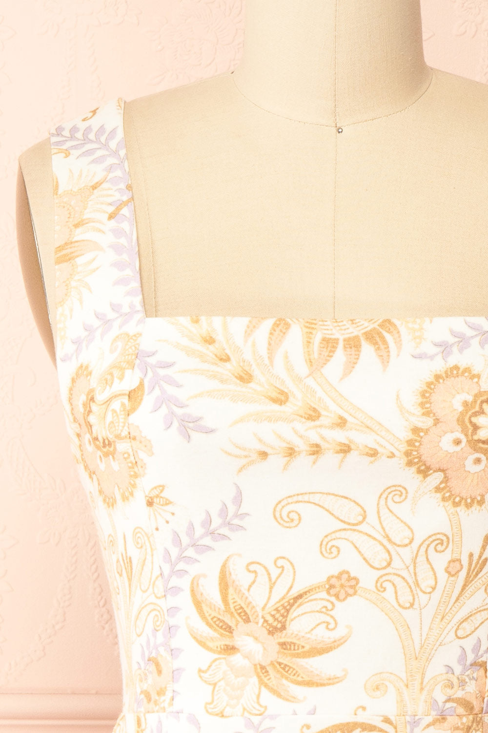 Thomasina | Floral Short Dress with Lace-up Back