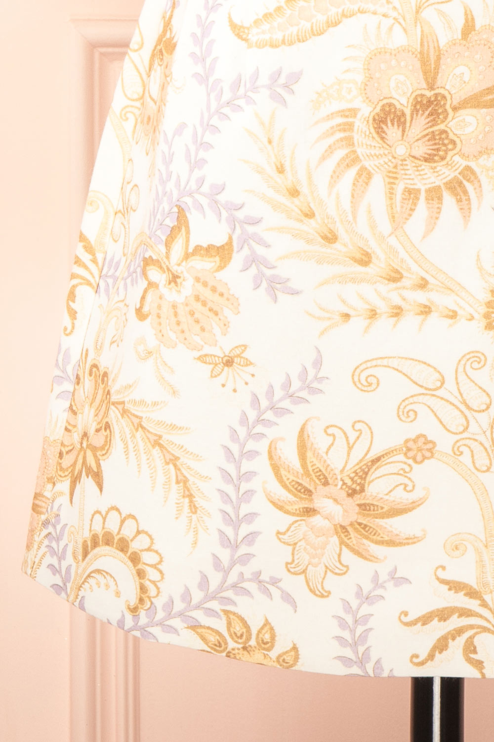 Thomasina | Floral Short Dress with Lace-up Back