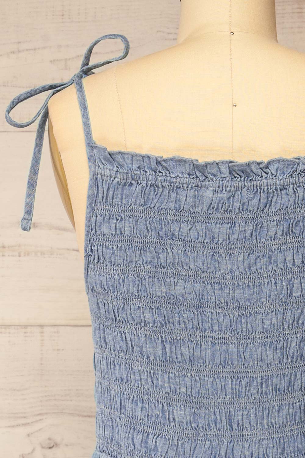 Tiannah | Blue Denim Midi Dress with Pockets