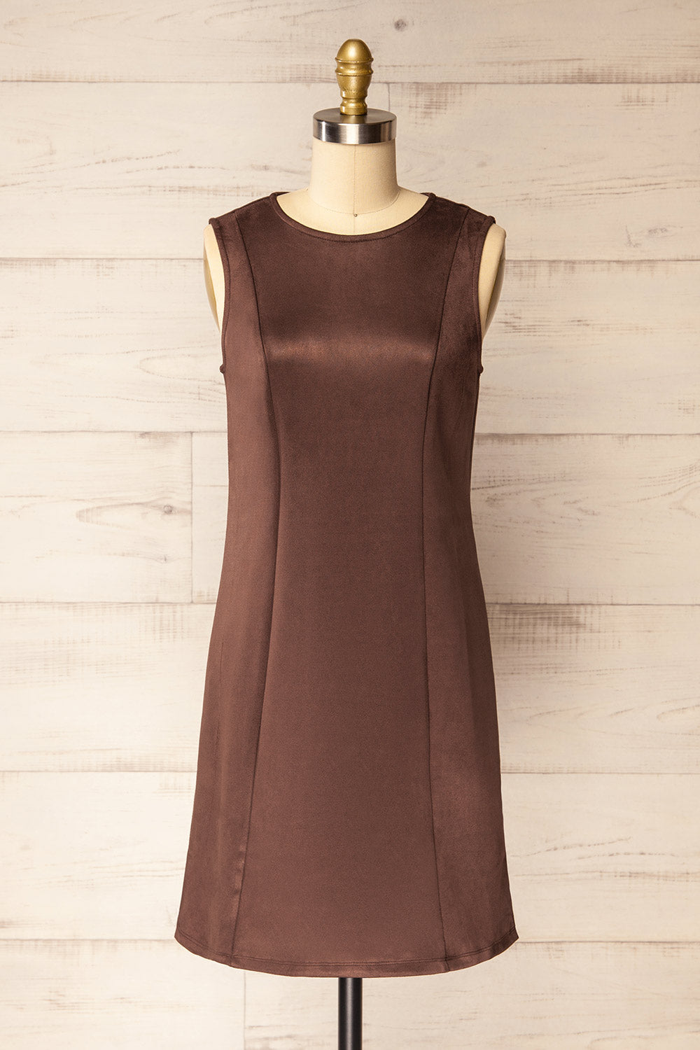 Tilche | Brown Short Suede Dress