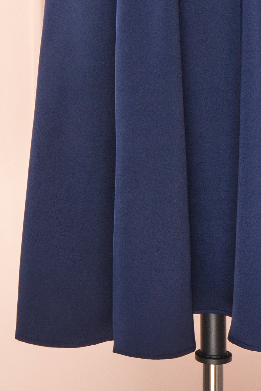 Tordis Navy | Satin Midi Dress w/ Bell Sleeves