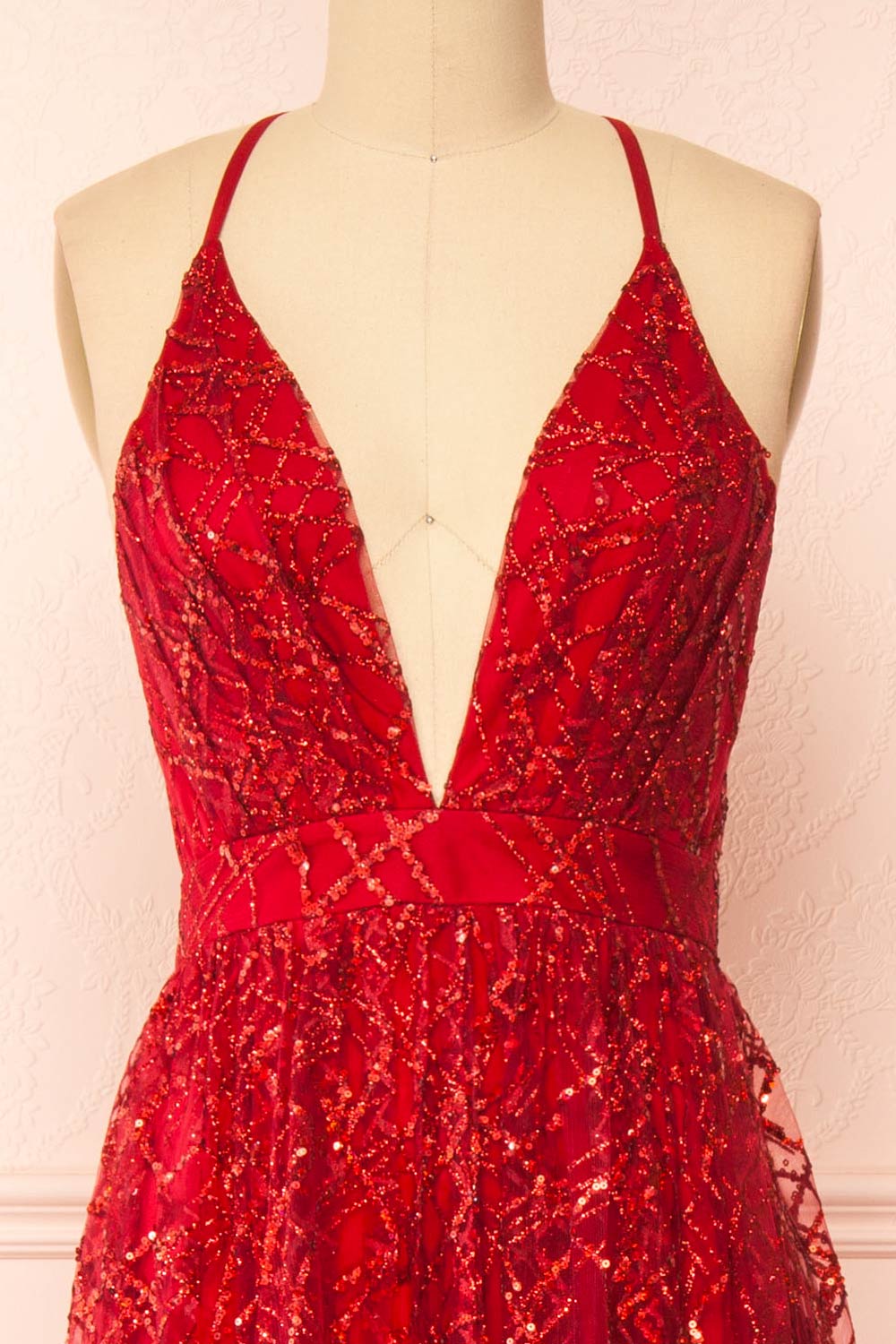 Tyffen Burgundy | Sequin Maxi Dress