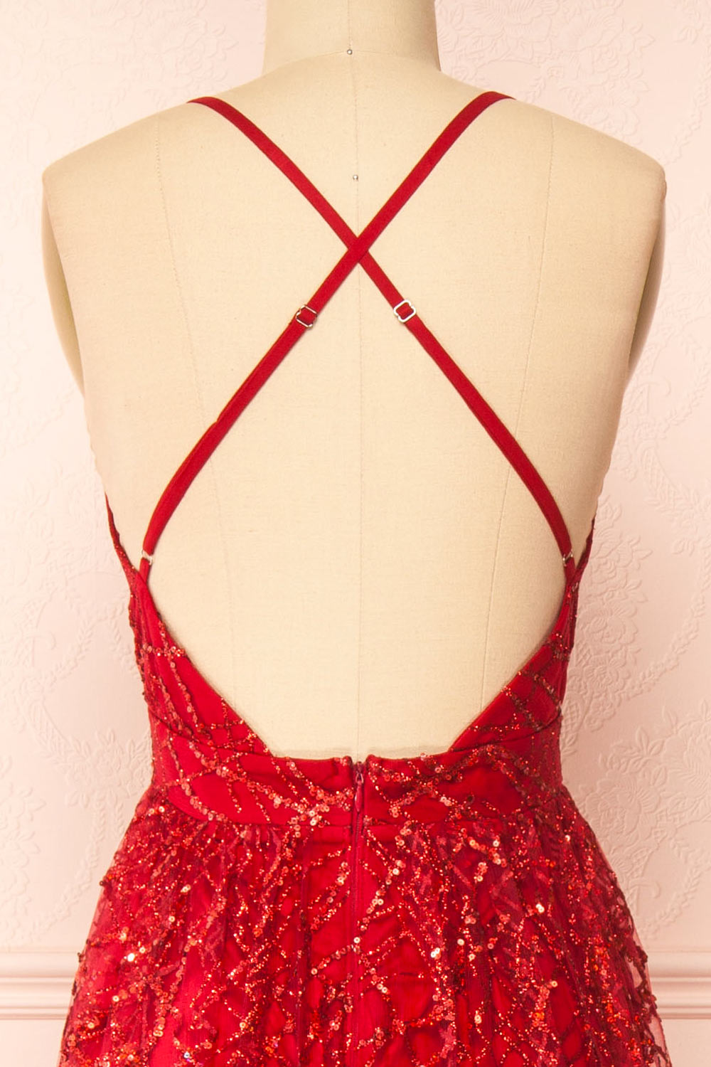 Tyffen Burgundy | Sequin Maxi Dress