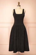 Tyrah Black | Midi Dress with Drop Waist