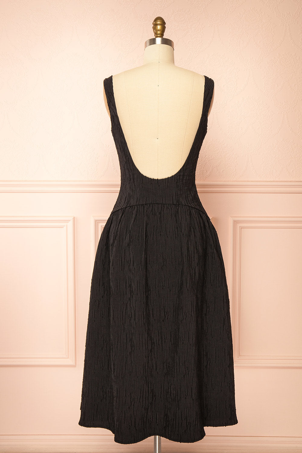 Tyrah Black | Midi Dress with Drop Waist