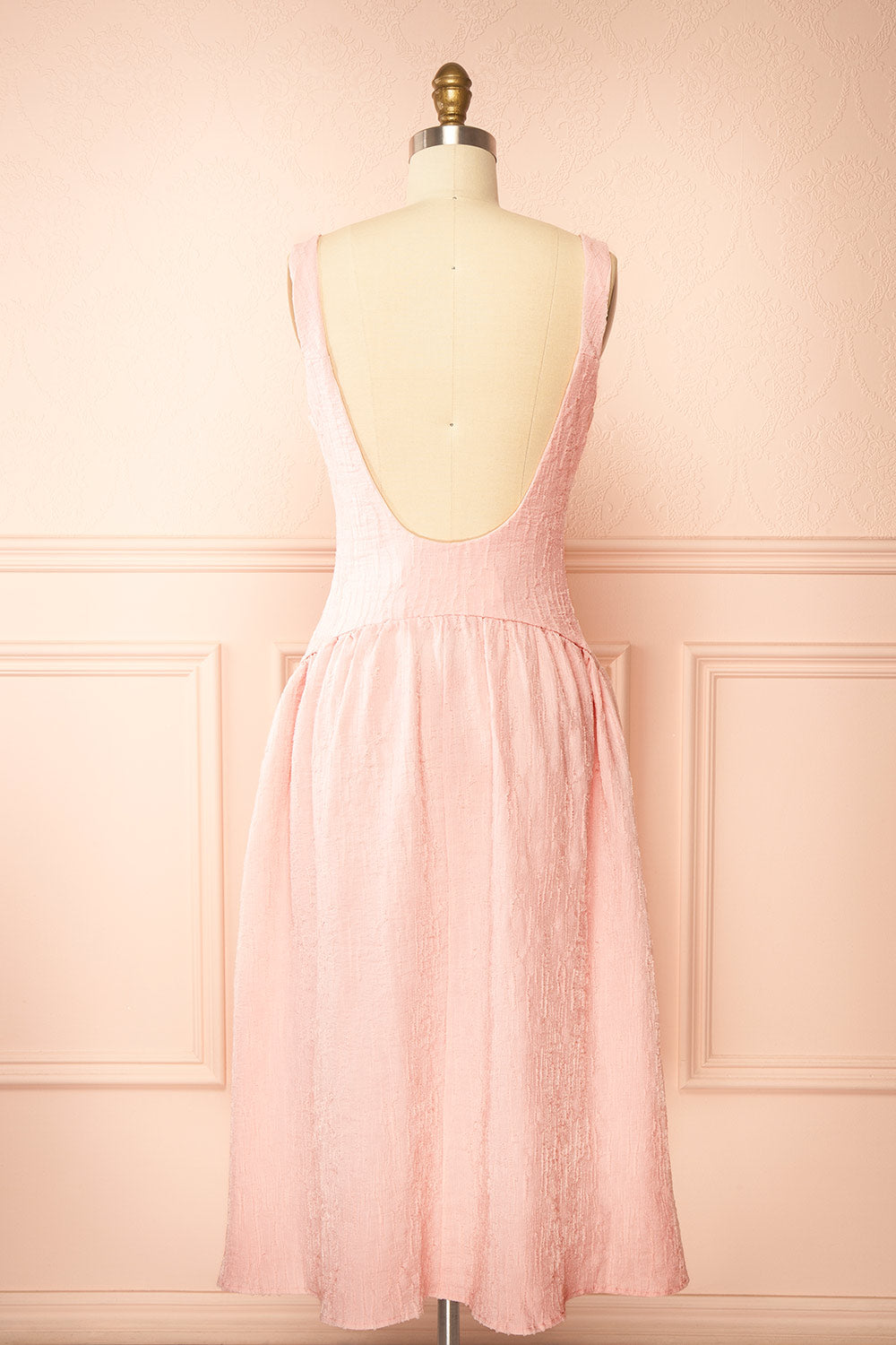 Tyrah Pink | Midi Dress with Drop Waist