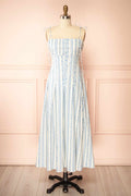 Utano | Ivory Midi Dress with Open Back