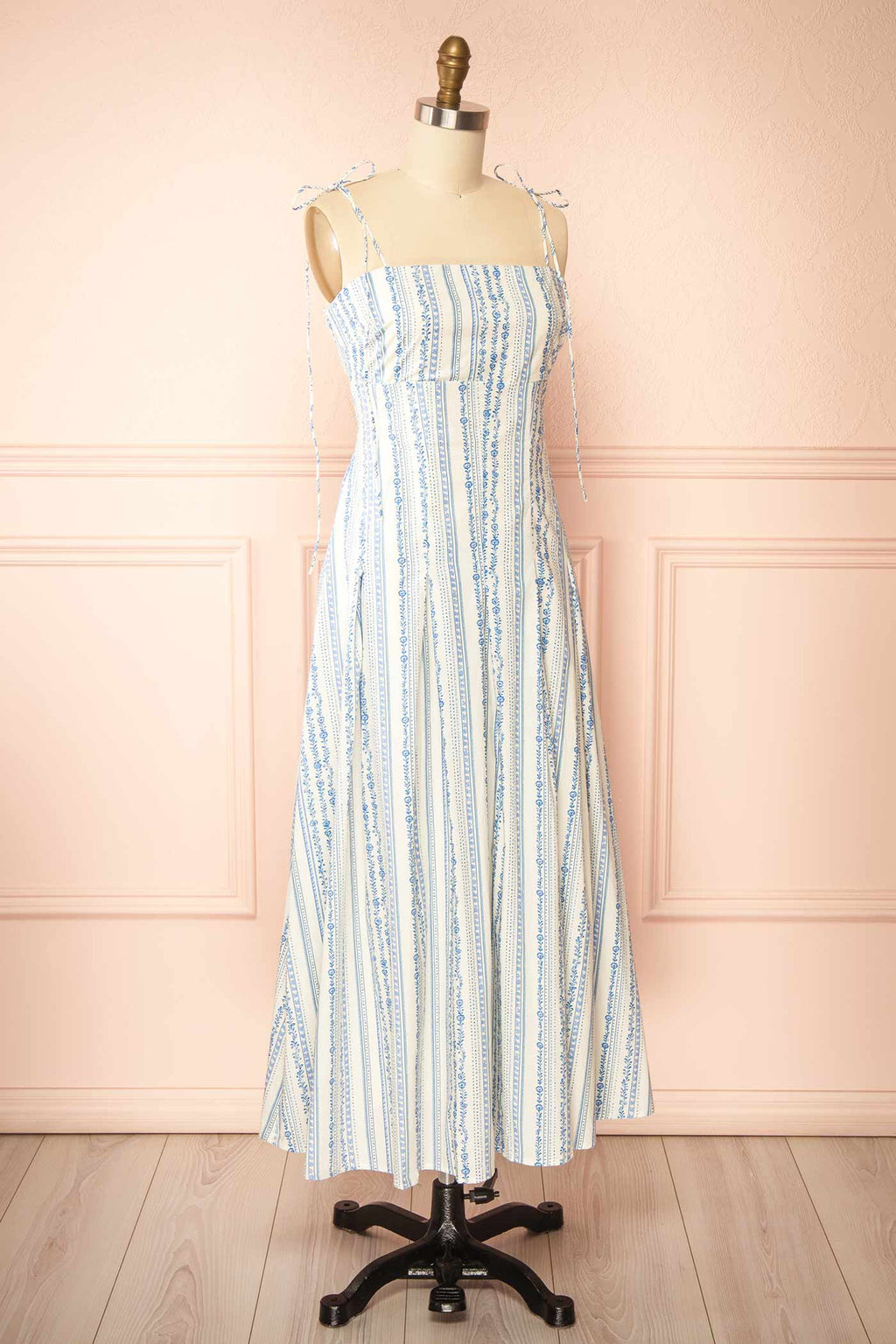 Utano | Ivory Midi Dress with Open Back