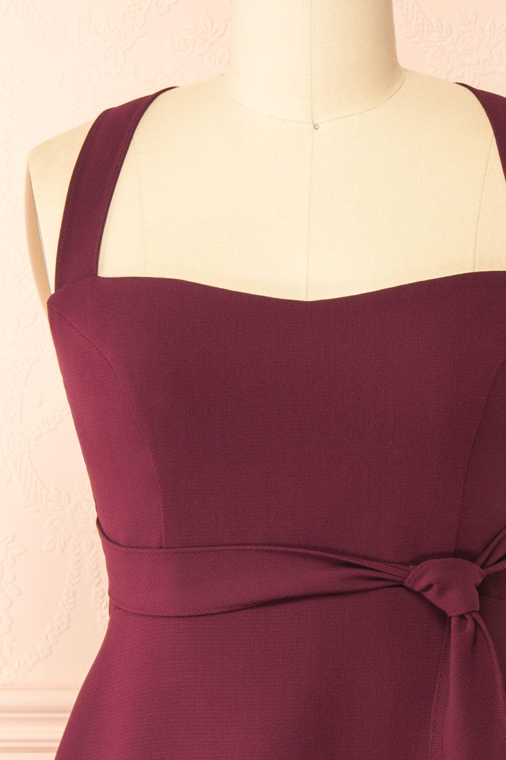 Valentina Burgundy | Midi A-line Dress with Adjustable Straps by Arti Gogna