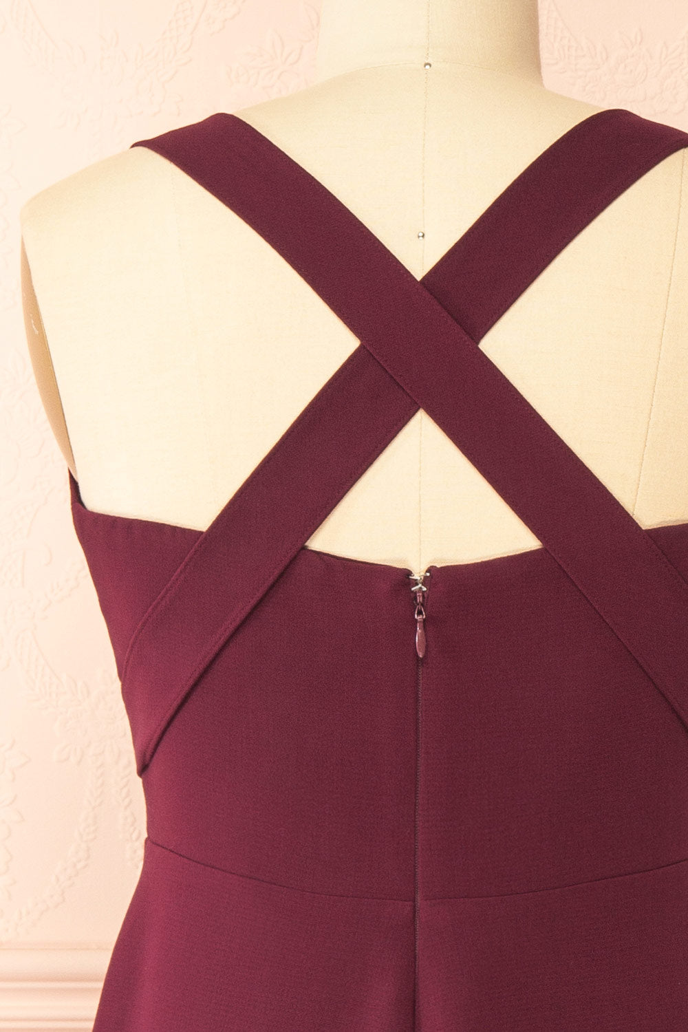 Valentina Burgundy | Midi A-line Dress with Adjustable Straps by Arti Gogna