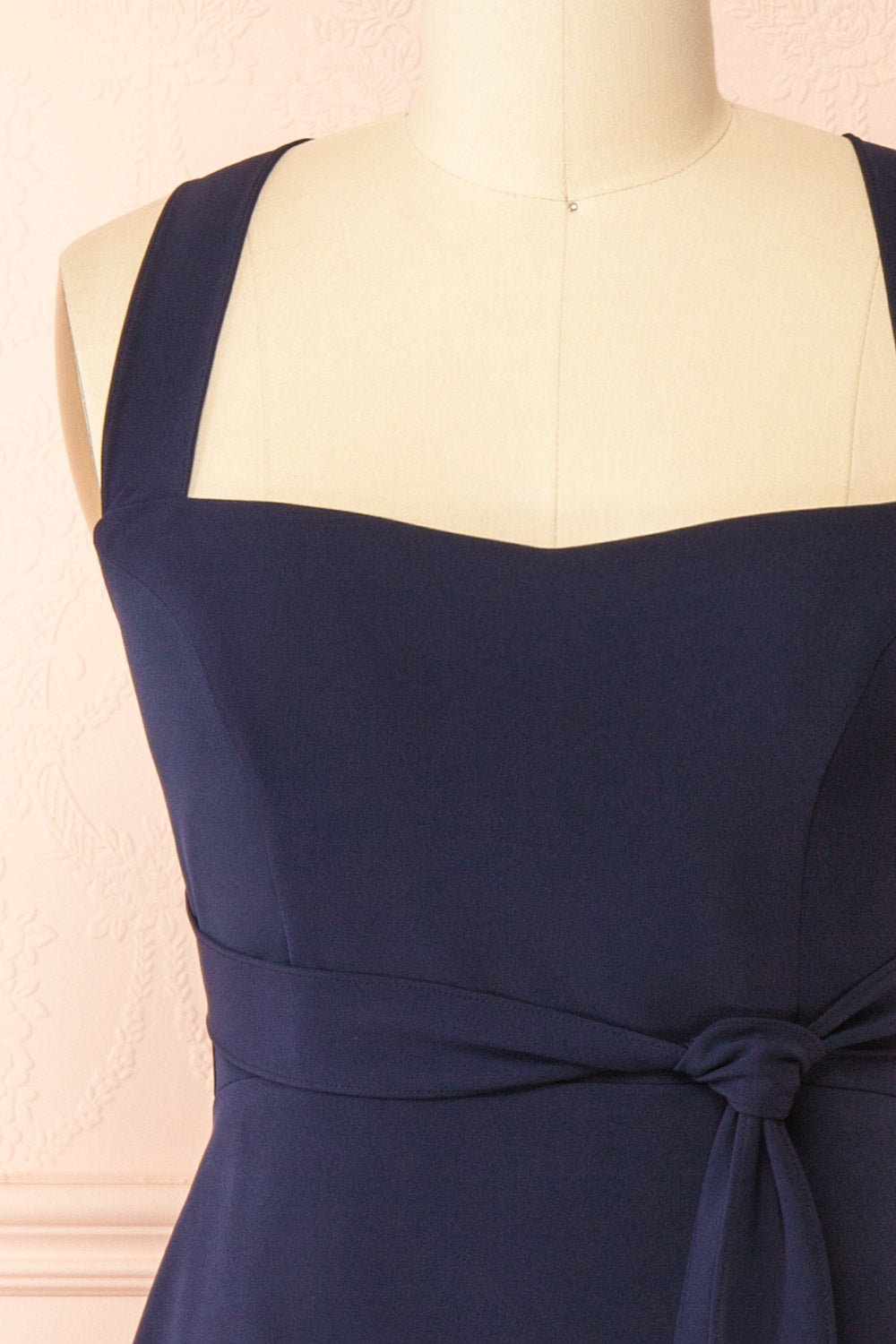 Valentina Navy | Midi A-line Dress with Adjustable Straps by Arti Gogna