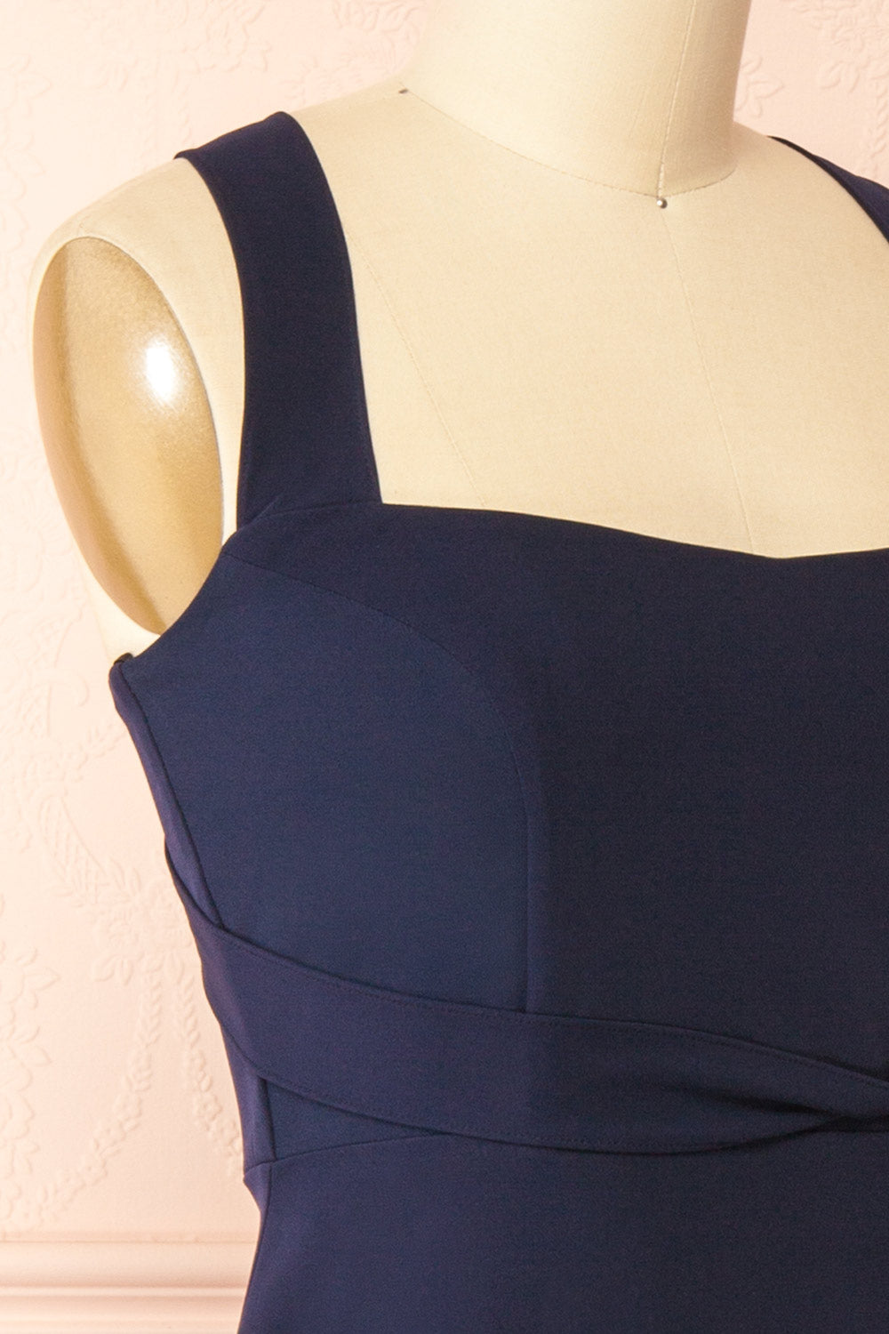 Valentina Navy | Midi A-line Dress with Adjustable Straps by Arti Gogna