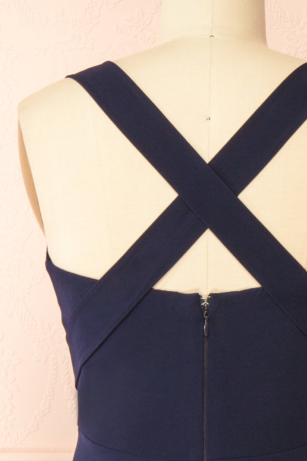 Valentina Navy | Midi A-line Dress with Adjustable Straps by Arti Gogna