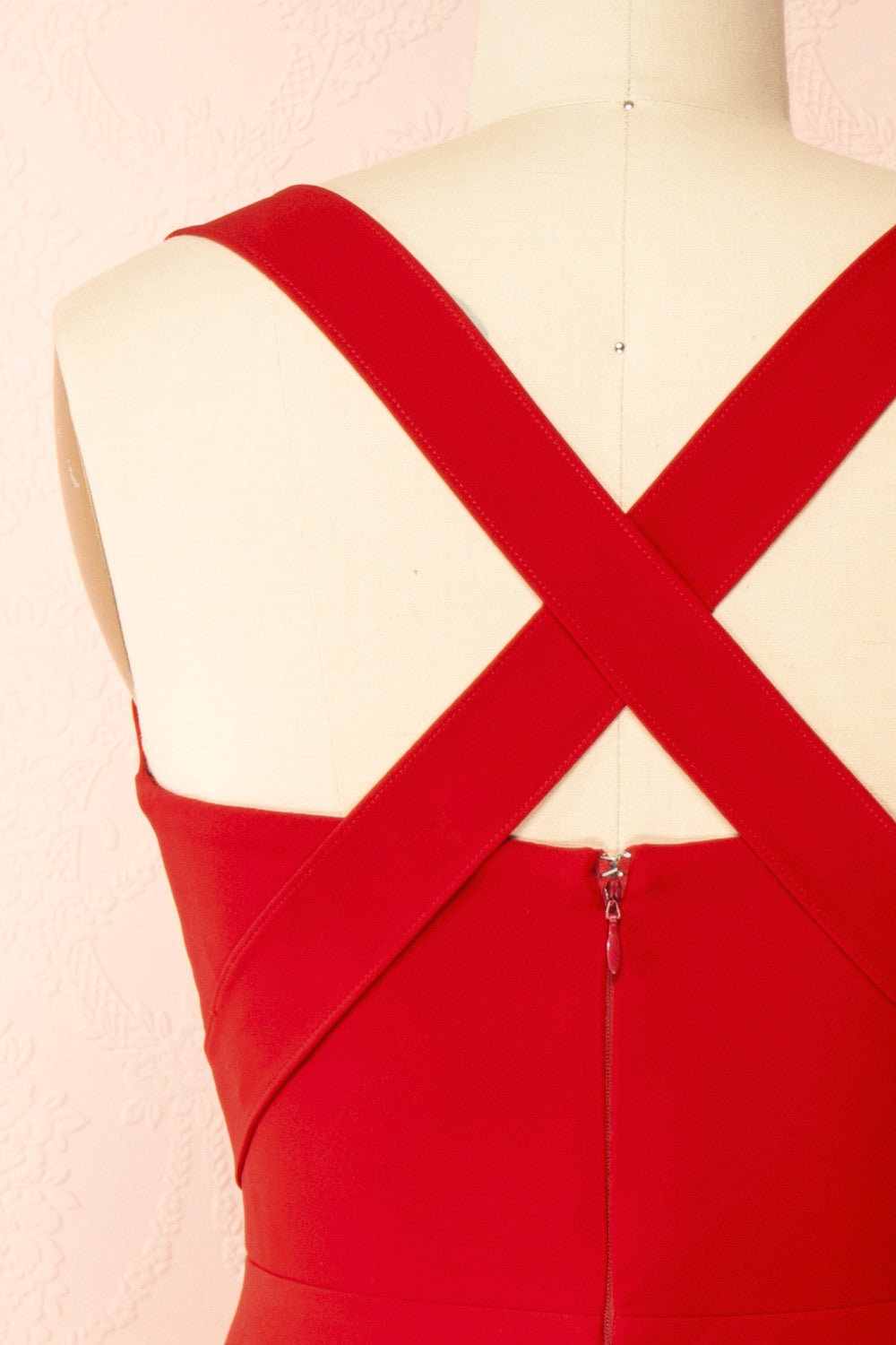 Valentina Red | Midi A-line Dress with Adjustable Straps by Arti Gogna