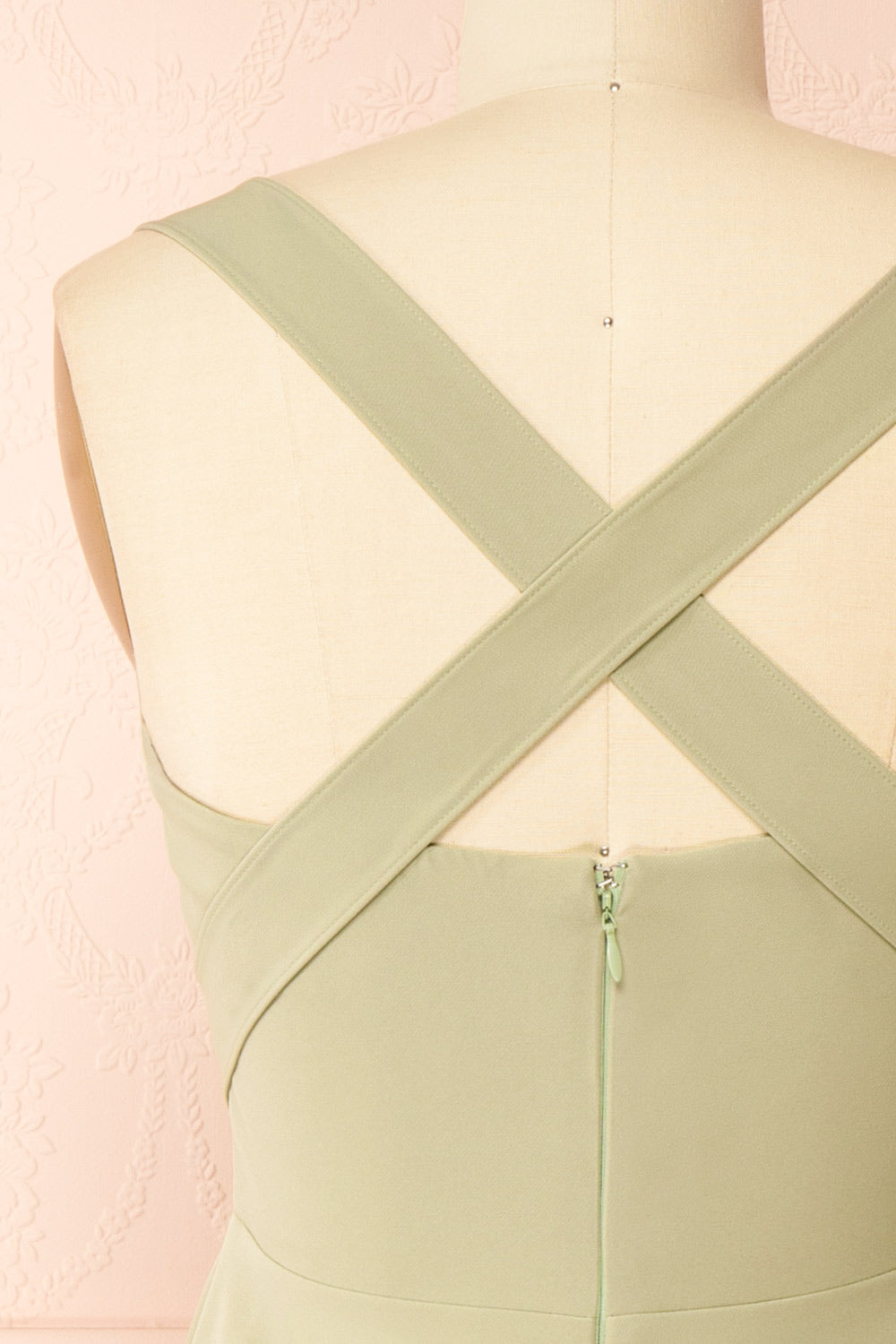 Valentina Sage Midi A-line Dress with Adjustable Straps by Arti Gogna