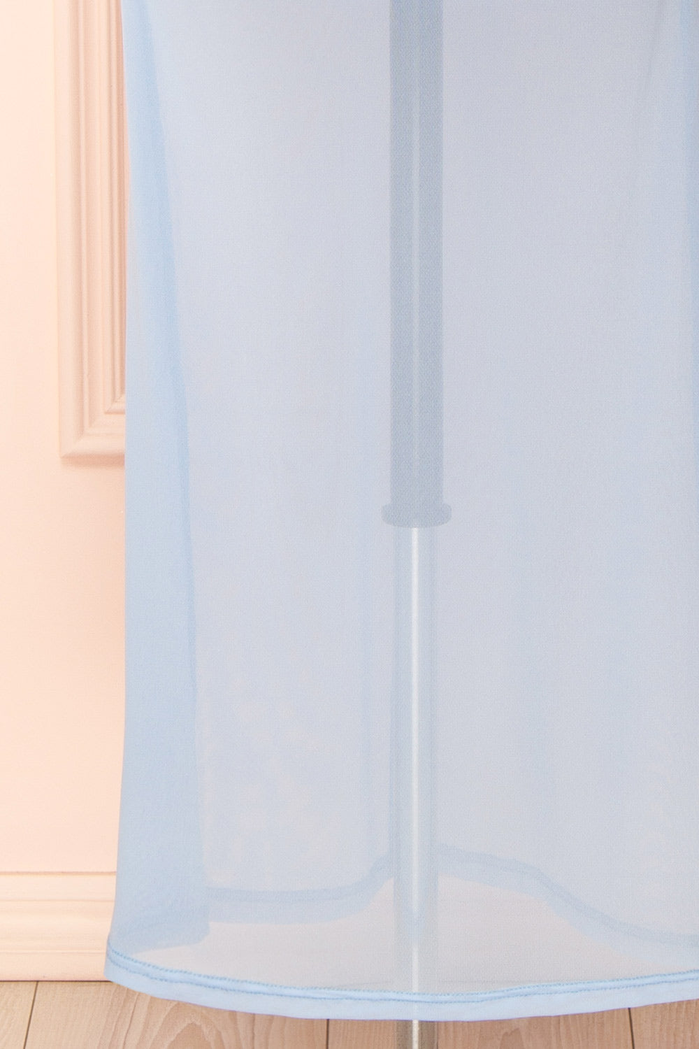 Verbania | Sky Blue Draped Mesh Maxi Dress