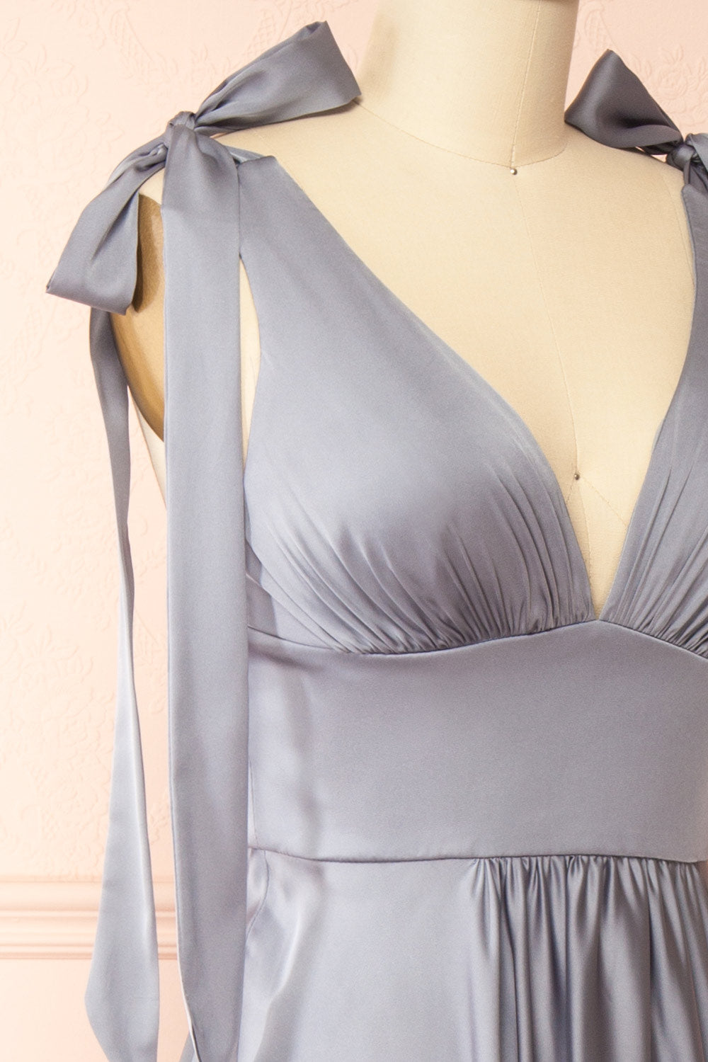 Vida Blue | Satin Midi Dress with Tie Straps