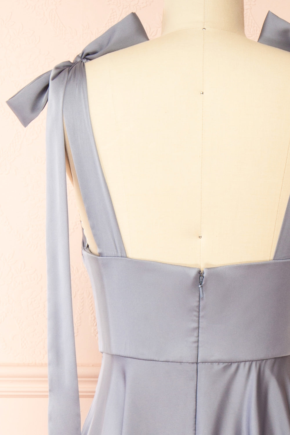 Vida Blue | Satin Midi Dress with Tie Straps