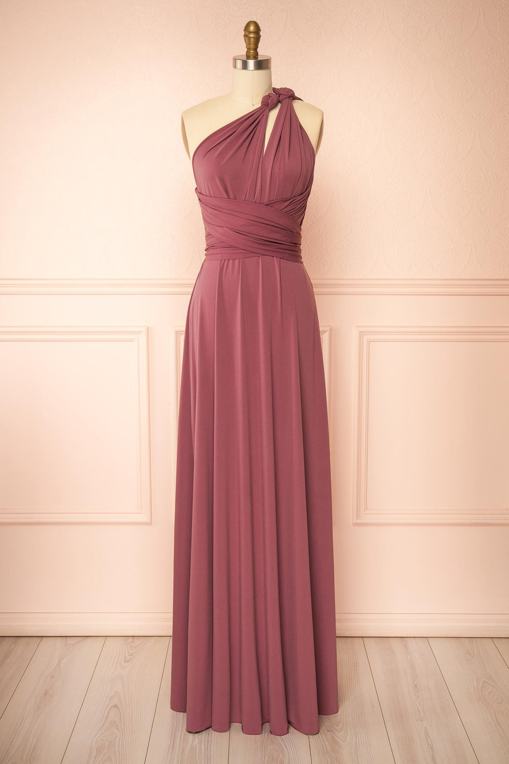 Violaine Dark Mauve | Convertible Maxi Dress