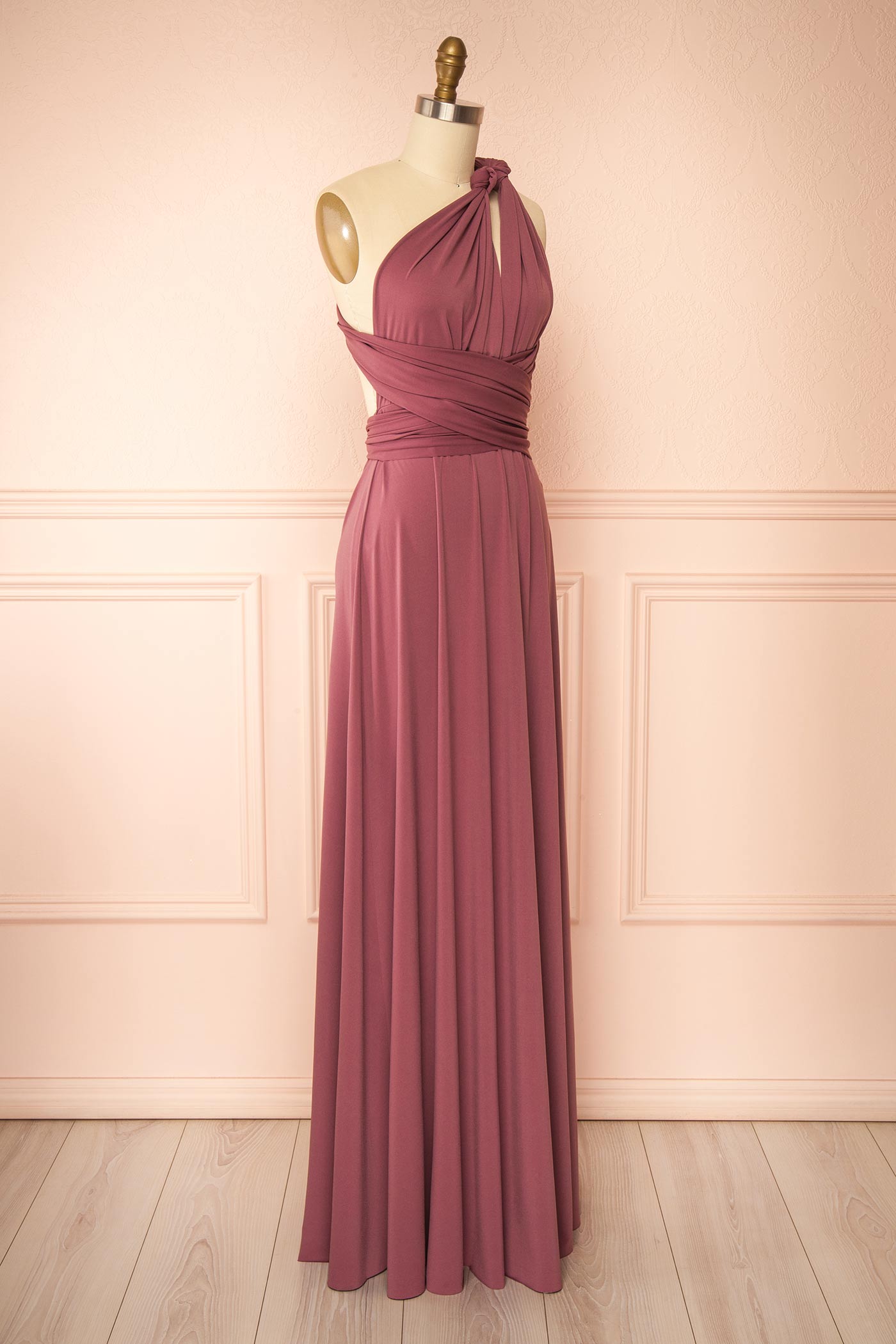 Violaine Dark Mauve | Convertible Maxi Dress