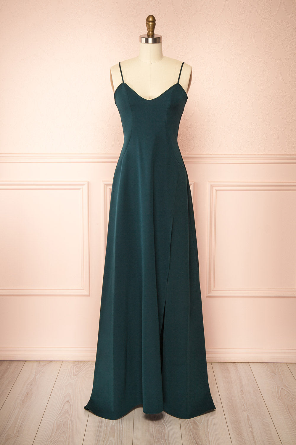 Vivina Green | A-line Maxi Dress with Open Back by Arti Gogna