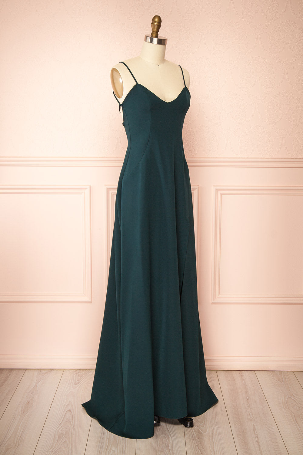 Vivina Green | A-line Maxi Dress with Open Back by Arti Gogna