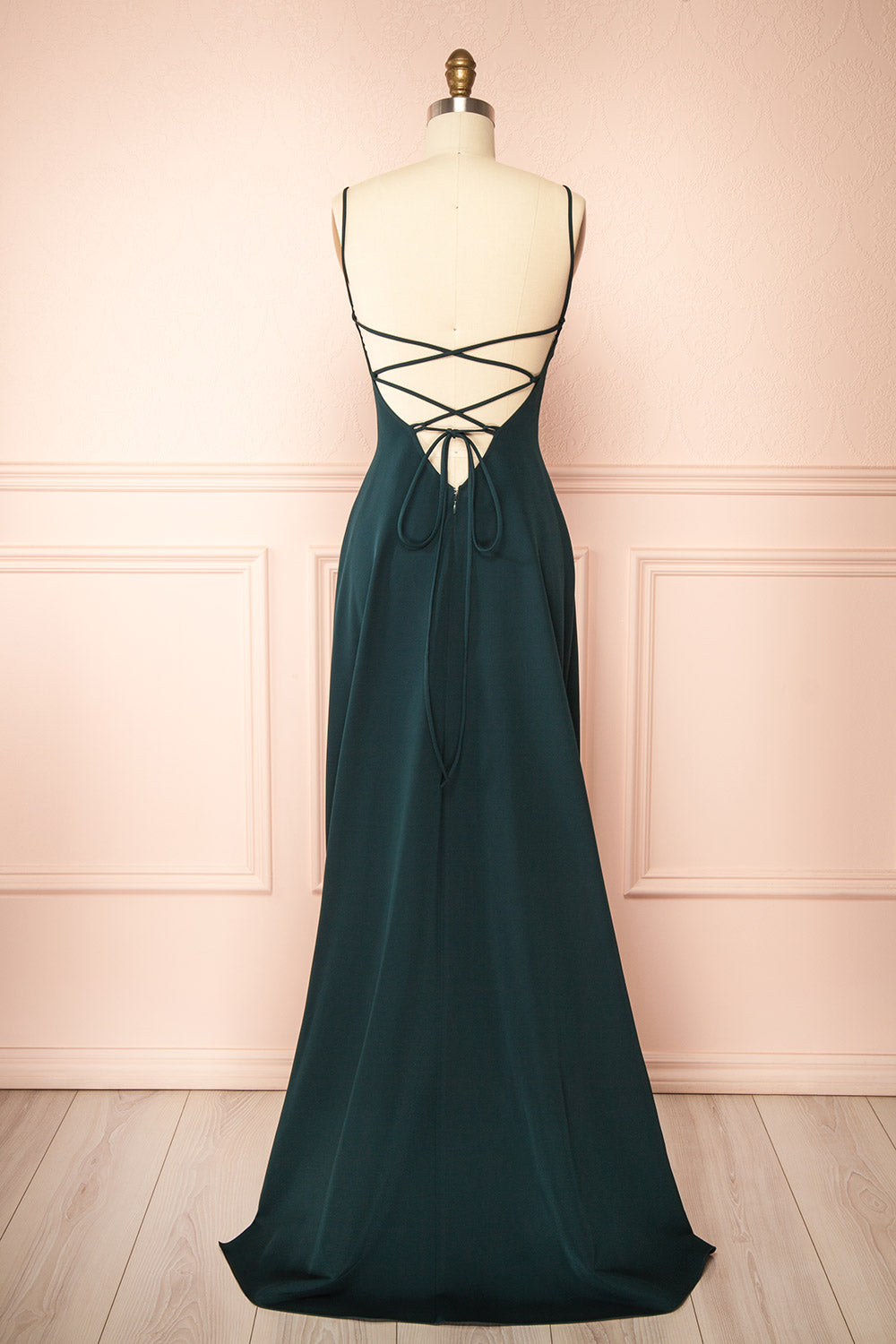 Vivina Green | A-line Maxi Dress with Open Back by Arti Gogna