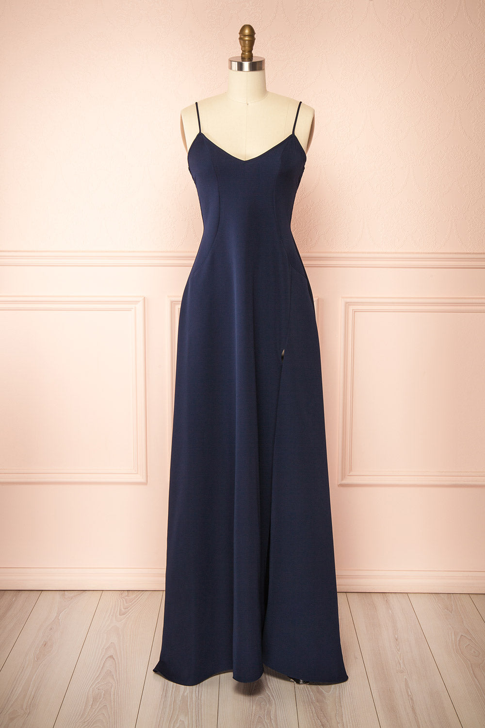 Vivina Navy | A-line Maxi Dress with Open Back by Arti Gogna