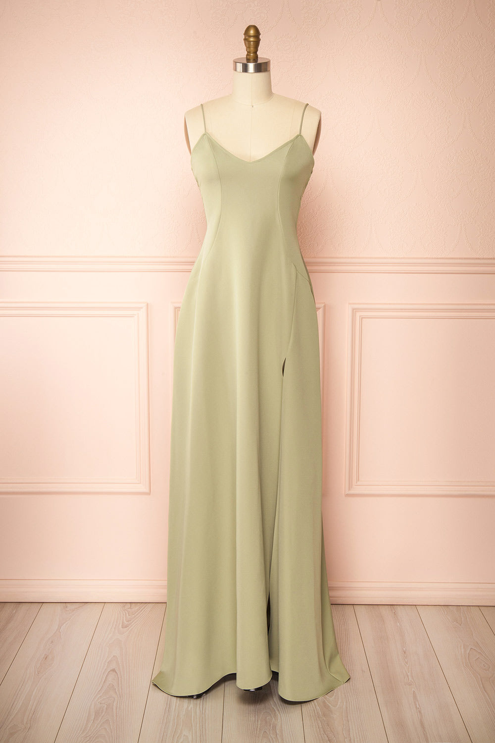 Vivina Sage | A-line Maxi Dress with Open Back by Arti Gogna
