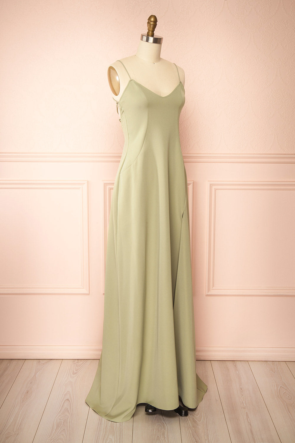 Vivina Sage | A-line Maxi Dress with Open Back by Arti Gogna