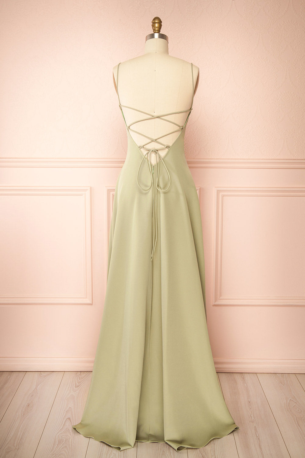 Vivina Sage | A-line Maxi Dress with Open Back by Arti Gogna