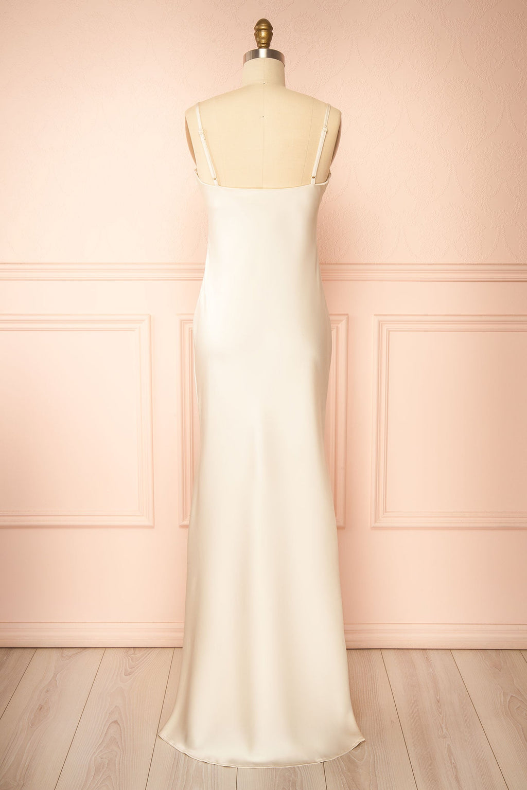 Wilder | Ivory Satin Sleeveless Maxi Dress with Matching Caplet